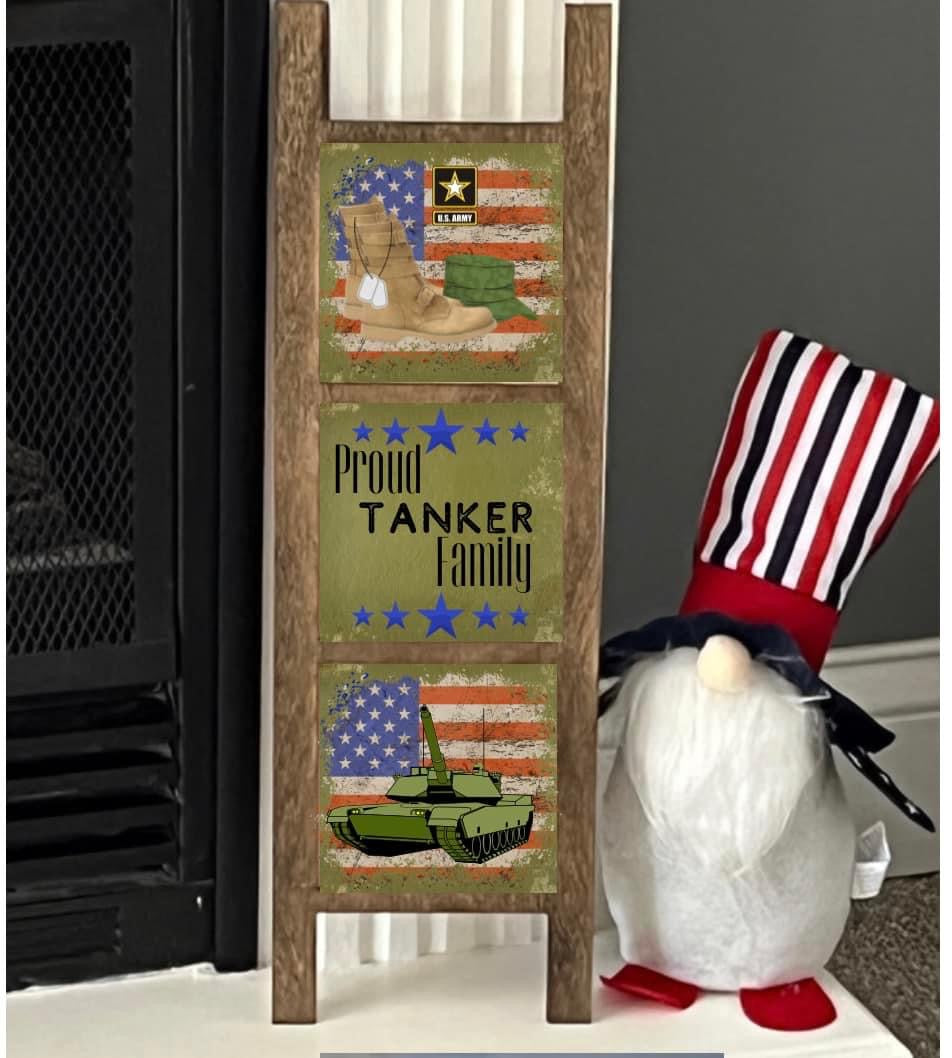 Wooden Decorative Military Ladder