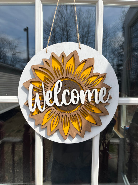Sunflower Welcome Door Hanger