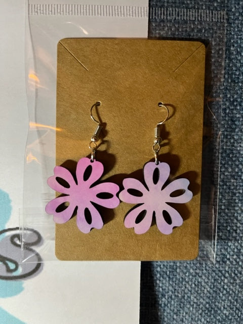 Pink/Purple Ombre Flower Earrings