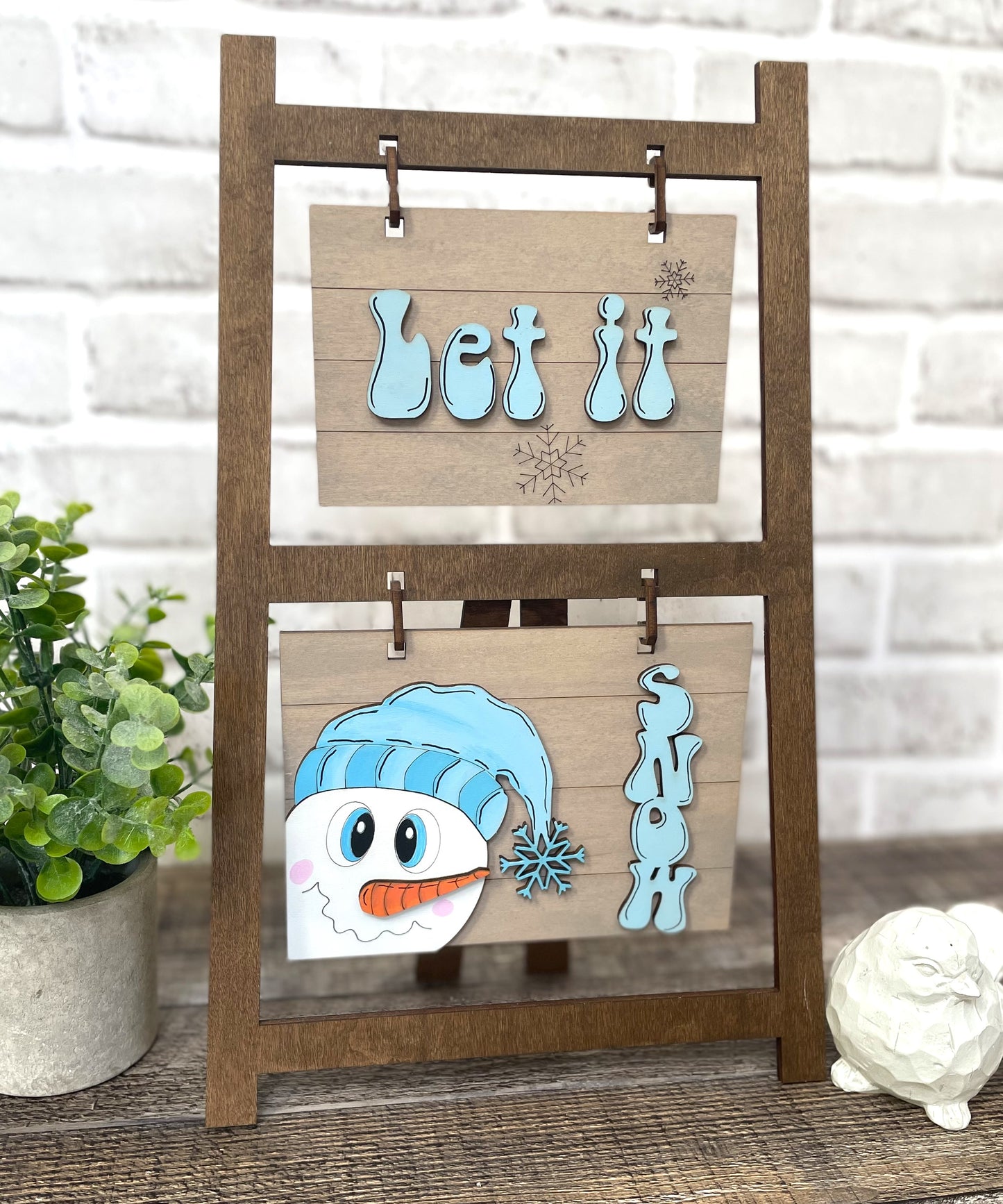 Let it snow Interchangeable Tabletop Ladder