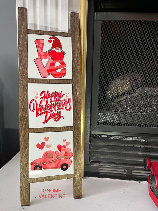 Gnome Valentine Leaning Ladder