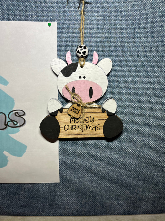 Mooey Christmas Cow Ornament