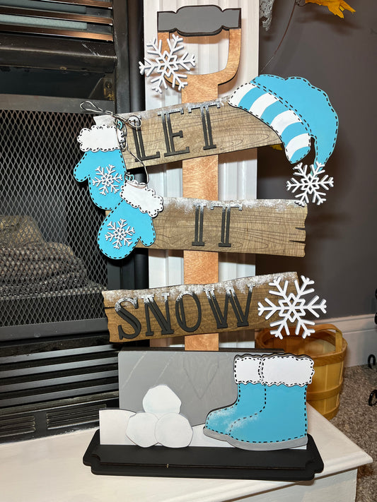 Let it snow standing sign