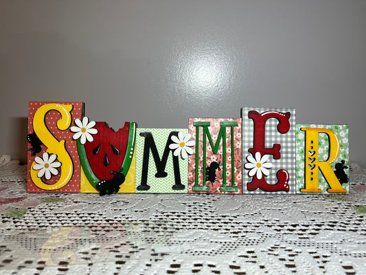 Summer Word Block Shelf Sitter