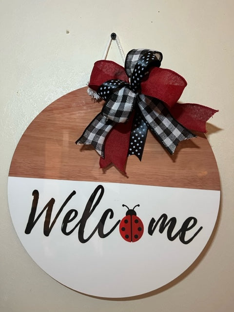 Welcome Lady Bug Door Hanger